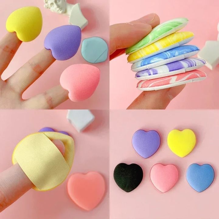 5Pcs Mini Finger Puff Cute Makeup Sponge Blend Concealer Foundation