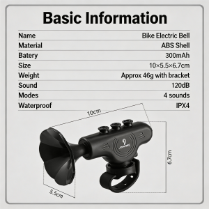 120dB Bike Electric Horn USB Rechargeable 4 Sound Modes Waterproof Bicycle Bell Electronic Loud Busina for MTB Road Bike E-Bike Scooter Loud Electric Bike Horn USB Rechargeable Waterproof Bicycle Alarm Bell with 4 Sound Modes Remote Switch for Mountain