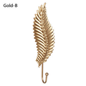 A5TG Phong cách bắc âu Tổ chức phòng tắm Trang trí nội thất Hình dạng lá Móc sắt rèn Giá treo lưu trữ Móc treo tường