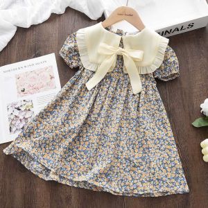 Bear Leader Casual Summer Kids Girls Dress Floral Kids Clothes Bow Patchwork Baby Girl Princess Dress New Flower Girl Dresses