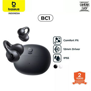 Baseus TWS Open Ear BC1 Bluetooth 6.0 Hi-Res LDAC -50dB 4 Mic AI ENC with Water Resistant IP55 & 55H Earbud Earphone Noice Cancelling True Wireless Sound OWS