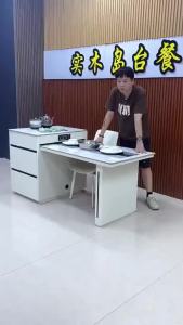 [CozyNest ]【SG⚡】SN Dining Table Set Retractable Kitchen Island Dining Table Sintered Stone Extendable Dining Table