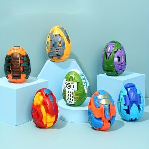 6 PCS Transforming Dinosaur Eggs Toys - Random Color Change Robotic Dinosaur STEM Educational Learning Toys for Kids Best Birthday Christmas Gift for Boys Girls Age 3-8+