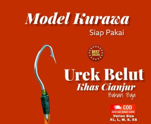 Urek Belut sawah terlaris kail india pancing sidat baja tali senar warna kuat mata kail tajam murah model bervariasi siap pakai