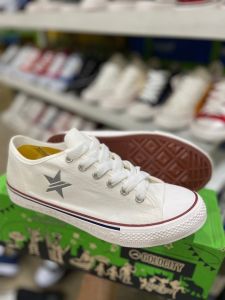 H รองเท้าผ้าใบ ผ้าใบโกซิตี้ GC 015 ดาวเรืองแสงตอนกลางคืน สี ดำ กรม ครีม  Size 37-45