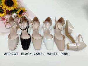 MOSO MSTYLE 6cm High Heels Plain Square Toe Strap Chunky High Heels MS906-13