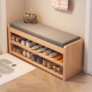 Sacesr Household Luxury Shoe Cabinets Solid Wood Shoe Rack Living Room Entrance Hall Large Capacity Furniture Strong Load Bearing 9N5Q1