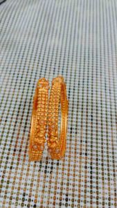 INDIAN ETHINIC GOLD PLATED PEARL WORK BANGLES SET OF 2
