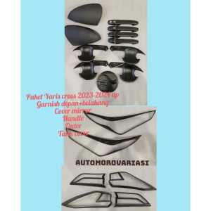 Paket Complete Yaris Cross 2023 2024Up Handel outer Tank Cover Cover Spion Garnish Lampu Depan & Belakang Hitam Doff