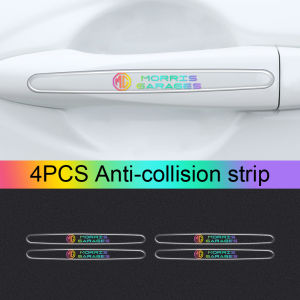 เลเซอร์สีกระจกมองหลังประตูรถแบบใสสติกเกอร์ป้องกันมือจับประตูที่มองไม่เห็นแถบป้องกันการชนสำหรับ MG MORRIS GARAGES HS ZS MG 5 MG6