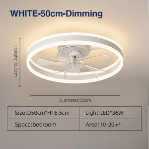 【CHAMER】20 Inchs DC Motor Ceiling Fan With Light Small Ceiling Fan For Bedroom LED Ceiling Light