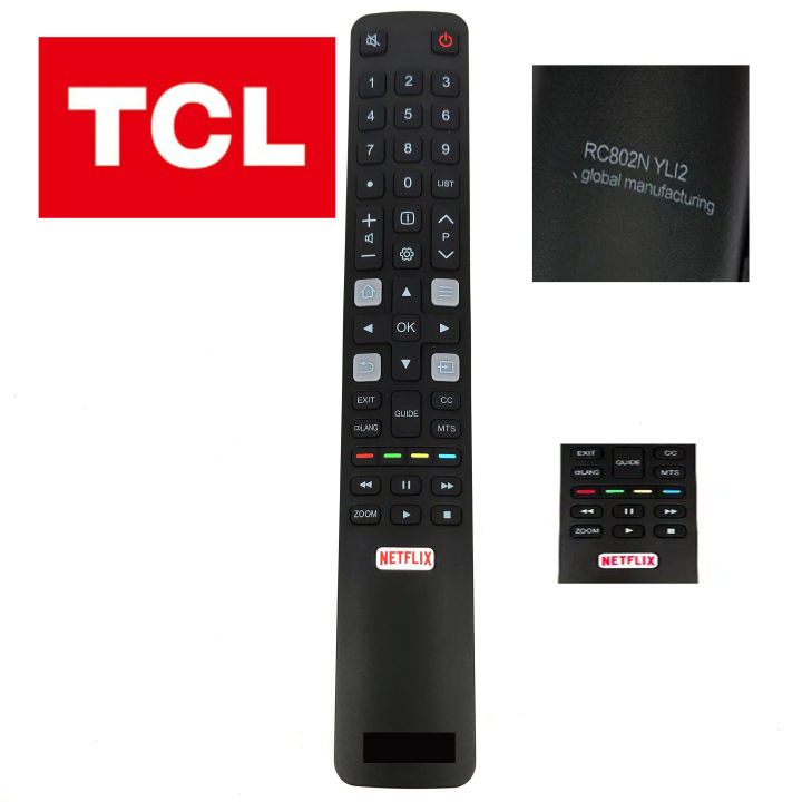 TCL Remote Control RC802N For TCL Smart TV Netflix BRC802N 40A325
