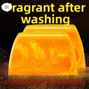 Essential Oils Gold Bath Soap - Long Lasting Fragrant for Skin Care