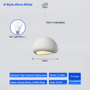 LANTU 50cm Wabi-Sabi Style Pendant Light Cream Style Homestay Clothing Store 3 Color Hanging Decorative Lamp Chandelier Restaurant