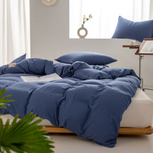 1pc Solid Color Duvet Cover 100% Washed Cotton Quilt Cover Japanese Minimalist Style Bedding Single Double King Queen Size Bed2026