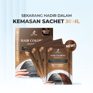 Pewarna Rambut Uban Alami Myiwe Hair Coloring Shampo Dengan Ekstra Kemiri
