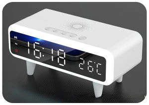 ชาร์จเร็วแบบไร้สาย ฉลาด นาฬิกาปลุก จอแสดงผลดิจิตอล นาฬิกา