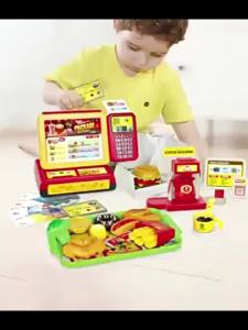 McDonalds Toys Wheat Maijiajia Wine Toy Convenience Store Supermarket Cash Register Giant Burger Fries Bread Ice Cream Toy Childrens Pretend Play Toy Set Birthday Gift for Boys and Girls