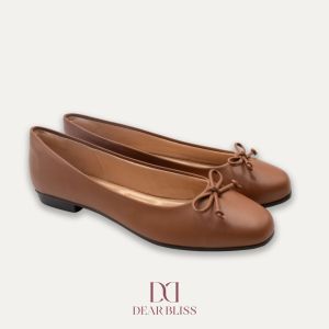 DEAR BLISS Adria Napa Bow Whisky Ballet Flats