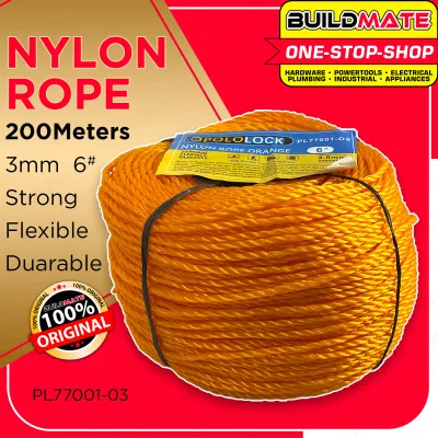 Nylon Rope 200m 3mm # 6 HIGH QUALITY RANDOM COLOR - BUILDMATE -