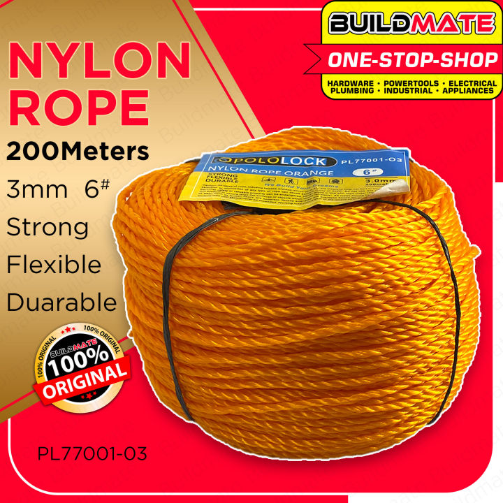 Nylon Rope 200m 3mm # 6 HIGH QUALITY RANDOM COLOR - BUILDMATE - | Lazada PH