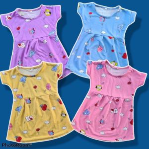 3pcs Dres Bayi Daster Anak Perempuan baju Bahan Kaos anak umur 0 bulan sampai 6 tahun  Dress lengan anak TERLARIS | BAHAN PREMIUN - ADEM ( Random )