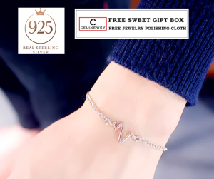 Celinewey 925 Silver Jewelry Cuteness Beating Heart Charm Bracelet Women Birthday Gift - 432B