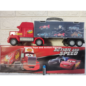 CWVS CARS MACK TRUCK TOY TRAILER WITH 6 CARS CHARACTER TOY FOR KIDS