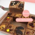 Brownie Pan with Dividers, Non Stick Brownie Baking Pan, 18 Pre-slice Carbon Steel Bakeware Tray with Grips for Oven Baking Bread, Square Mold Tray for Baking Cake Biscuit Muffin, 12X8X2''. 