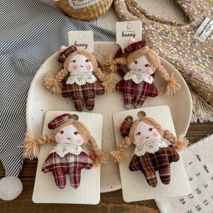 GHS Fabric Fabric Girl Embellishment Plaid Beret Cartoon Girl Pattern DIY Craft Embellishment Korean Style Craft DIY Fabric Craft Ornament Clothing Decoration