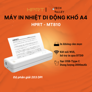 Máy in nhiệt di động khổ A4 HPRT-MT810 In Nhanh Phân Giải Cao Máy In Nhỏ Gọn Kết Nối Đa Nền Tảng
