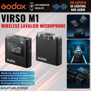 GODOX Virso M1 / M2 Wireless Lavalier Microphone System 200m(656ft.) Range Internal Recording Noise Cancelling Wireless Lapel Microphone for Cameras PC Smartphones