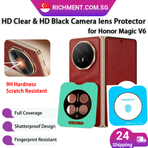 【✅SG Brand】RICHMENT Camera Lens Protector for Honor Magic V6 HD Clear / HD Black with Alignment Tool / Standard 9H Tempered Glass Full Coverage Anti Scratch Shatterproof Lens Film