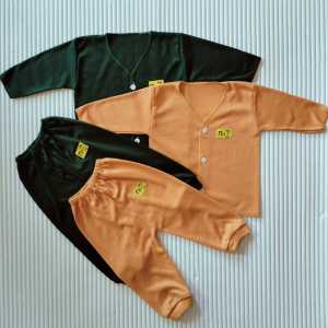 2 Stel Baju Bayi Baru Lahir Warna Mustar dan Armi Laki Laki Perempuan 0 6 bulan NN Baby New Born