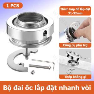 Bộ đai ốc cố định vòi nước mặt bàn bếp bằng thép không gỉ chống lỏng cho chậu rửa mặt vòi nước nóng lạnh phụ kiện đa năng