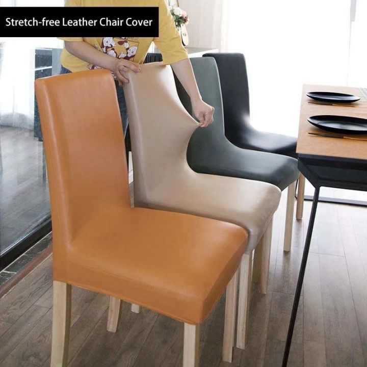 Pu Leather Fabric Solid Color Chair High Quality Big Elastic