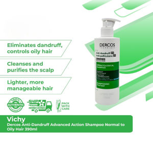 Vichy Dercos Anti-Dandruff Advanced Action Shampoo Normal to Oily Hair Scalp Itchy 200ML/390ML