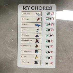 GUOGU Reusable Chore Chart Plastic Sliding Type My Chores Checklist Board Portable Erasable To Do List Board Home Study