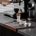 BINCOO Coffee Tamper Base Walnut Storage Board Powder Dispenser Coffee Utensil Set. 