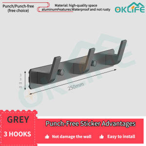 [OKLIFE.SG] No Drill Heavy Duty Wall Hook Door Hooks Clothes Hangers Hooks Hanging for KitchenToiletBathroom