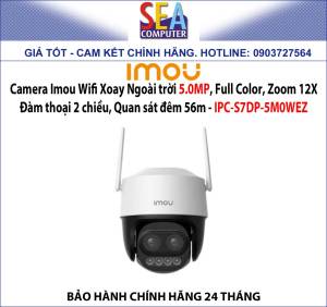 Camera Imou Wifi Xoay Ngoài trời 5.0MP Full Color Zoom 12X Đàm thoại 2 chiều Quan sát đêm 56m - IPC-S7DP-5M0WEZ