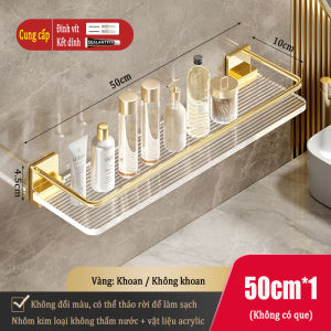 MEIDOO Giá đựng đồ bằng acrylic sang trọng giá đựng chậu rửa giá để vòi không khoan giá đựng đồ phía trước gương gắn tường dễ lắp đặt và sử dụng