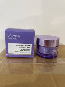 Wardah Retinol Microcaps Matrixyl 3000 Lift & Rejuvenate Night Moisturizer Skin Lifting Smooth Wrinkles Boost Elasticity Overnight Repair Anti‑Sagging Micro‑Encapsulated Retinol Anti‑Aging Night Face Cream