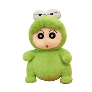 VERIDIAI Green Crocodile Crayon Shin-chan Plush Toy Collection Fluffy Crayon Shin-chan Plush Pillow Comfort Plush Toys Cartoon Crayon Shin-chan Plush Doll Kids Birthday Christmas