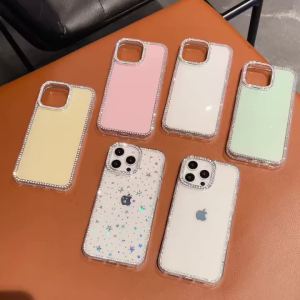 Bling Glitter Clear Phone Case For iPhone 17 Pro Max Case iPhone 13 15 14 16 Pro Max 17 Air Shockproof Silicone Soft Cover Funda