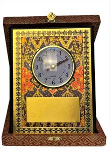 Velvet Box (Songket) W/Plaque LG-VB2459 and Clock TROPHY Plak cenderahati