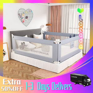 HOK 1.2M/1.5M / 1.8M / 2.0M Adjustable Baby Playpen Safety Bed Fence Kids Vertical Lift Bed Rail Infants Security Fencing Barrier Children Crib Guardrail