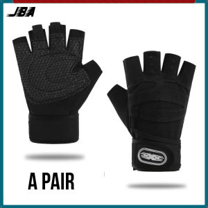 JBA Gym Gloves For Workout Half Finger With Plam A Pair Elastic Adjustable Breathable Sunscreen Quick Drying Anti slip