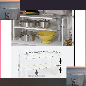 Under Sink Rack/ Kitchen Shelf Storage / Spice Sauce Organizer / Kitchen Cabinet Drawer Organiser