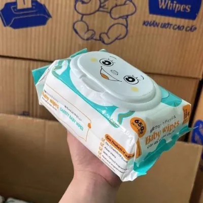 (Combo 10gói) Khăn ướt Baby Wipes 650gam khăn ướt không mùi khổ giấy lớn